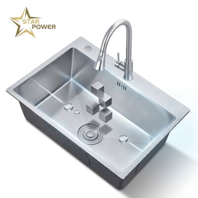 अच्छा दाम 24 Inch Undermount Single Bowl Kitchen Sink SUS304 18 Gauge with Nano Coating ऑनलाइन