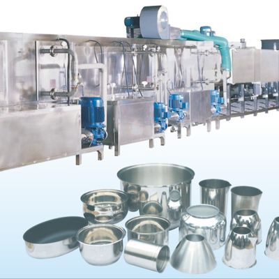 हाई स्पीड मेटल वेयर वाशिंग लाइन 265kw 2.5t/H कुकवेयर वाशिंग उपकरण कार्य प्रवाह नरम पानी