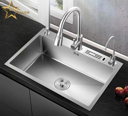 घरेलू रसोई के लिए टिकाऊ आसान साफ करने के लिए स्टेनलेस स्टील हाथ सिंक