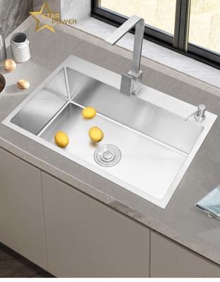 घरेलू रसोई के लिए टिकाऊ आसान साफ करने के लिए स्टेनलेस स्टील हाथ सिंक