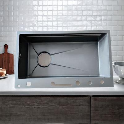 आधुनिक रसोई के लिए ग्रे विभाजन रसोई सिंक