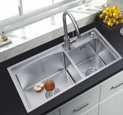 304 स्टेनलेस स्टील सिंगल बाउल रसोई सिंक अंडरमाउंट या टॉपमाउंट