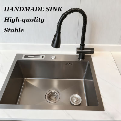 Custom-Grade 304/316 Stainless Steel Kitchen Sink with Hand-Polished Finish and Single Bowl Design