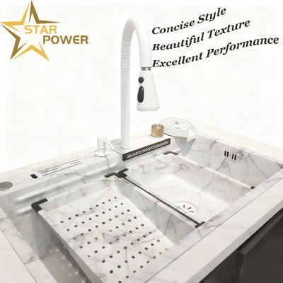 हैंडमेड स्टेनलेस स्टील किचन सिंक नैनो हाइड्रोफोबिक सेल्फ-क्लीनिंग और खाद्य ग्रेड 304/316 सामग्री के साथ