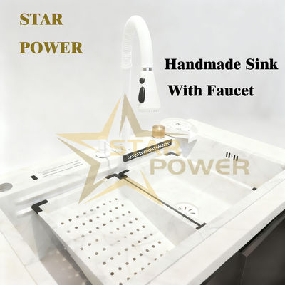 वाणिज्यिक रसोई सिंक 304/316 खाद्य ग्रेड सामग्री के साथ हस्तनिर्मित टिकाऊ स्टेनलेस स्टील डबल कटोरा