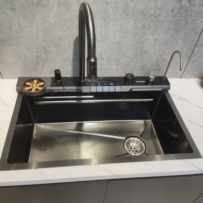 अच्छा दाम हाथ से बना 304/316 स्टेनलेस स्टील एकल कटोरा रसोई सिंक retractable नाली रैक के साथ ऑनलाइन