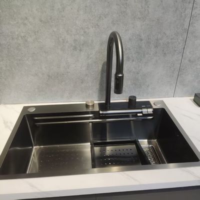 Handmade Stainless Steel Kitchen Sink with Nano Polymer Hydrophilic Antibacterial Coating and Deepened Bowl 250-300mm