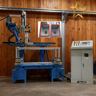 सीएनसी उच्च दक्षता फ्लैट चार पक्षीय वेल्डिंग मशीन एक क्लिक के साथ शुरू और धातु बनाने के लिए सटीक वेल्डिंग