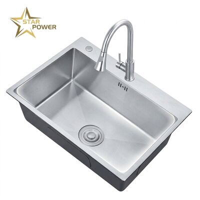 अच्छा दाम Nano 25x22 Drop-In Kitchen Sink SUS304 Antibacterial Single Bowl 18 Gauge ऑनलाइन
