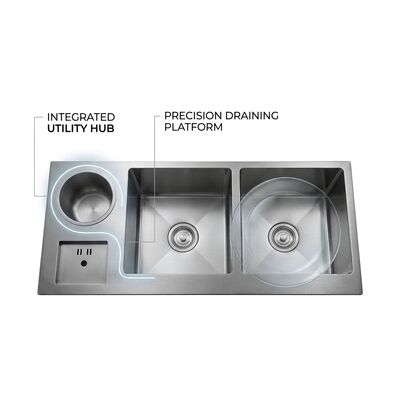 अच्छा दाम Farmhouse 28x19 Workstation Kitchen Sink SUS304 16 Gauge with Cutting Board ऑनलाइन