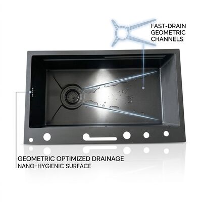अच्छा दाम Undermount 33x22 Handmade Double Bowl Kitchen Sink SUS304 60/40 Split 18 Gauge ऑनलाइन