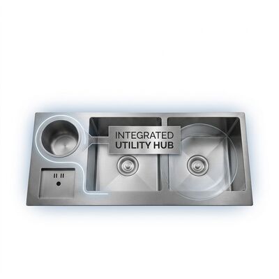 अच्छा दाम 27 Inch Undermount Single Bowl Kitchen Sink 16 Gauge with Cutting Board Set ऑनलाइन