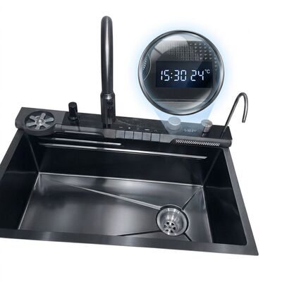 अच्छा दाम 24 Inch Handmade Single Bowl Undermount Kitchen Sink 16 Gauge Gunmetal PVD ऑनलाइन