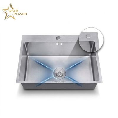 अच्छा दाम 27 Inch Overmount Single Bowl Kitchen Sink SUS304 18 Gauge with Drainboard ऑनलाइन